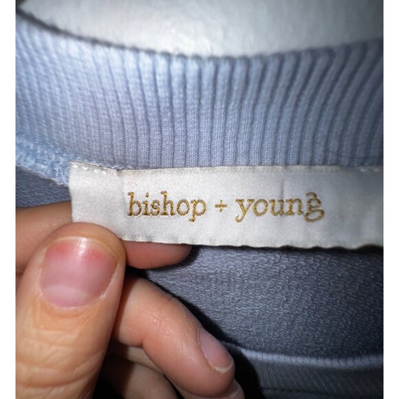 Bishop + Young Tie-Dye Puff Sleeve Sweatshirt Medium Blue‎ White Cute Y2K Top - Picture 5 of 9